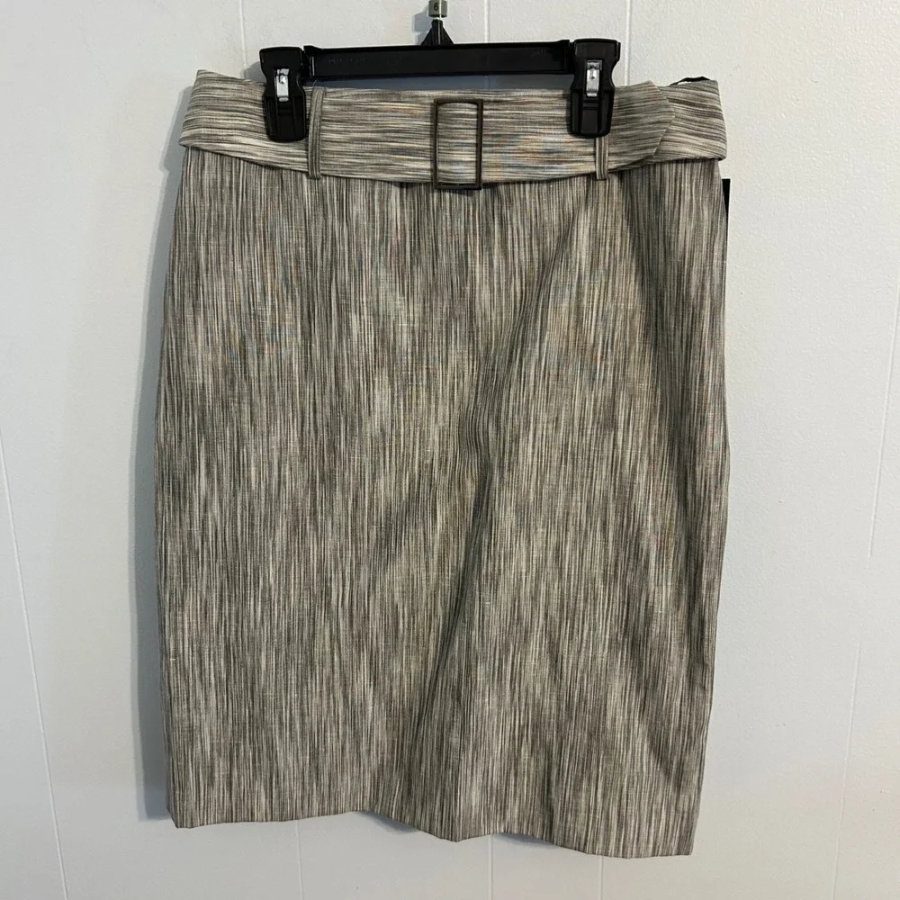Alex Marie Lacey Pencil Skirt Belted Charcoal White Size‎ 4 Business Casual